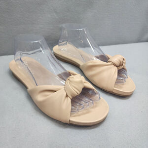 Esprit Womens Tyla Slip On Slide Sandals Beige Shoes 8.5 Medium (B,M) NWOB